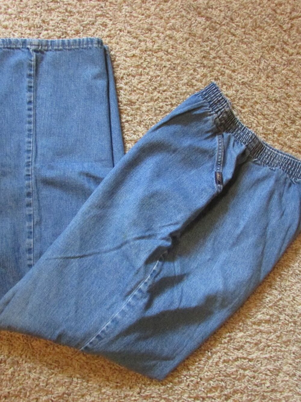 Chic Jeans 14 Elastic Waist Pull On Jeans Side Pockets Comfort Cotton Like New